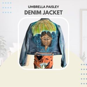 Hand-Painted Denim Jacket with Artistic Design